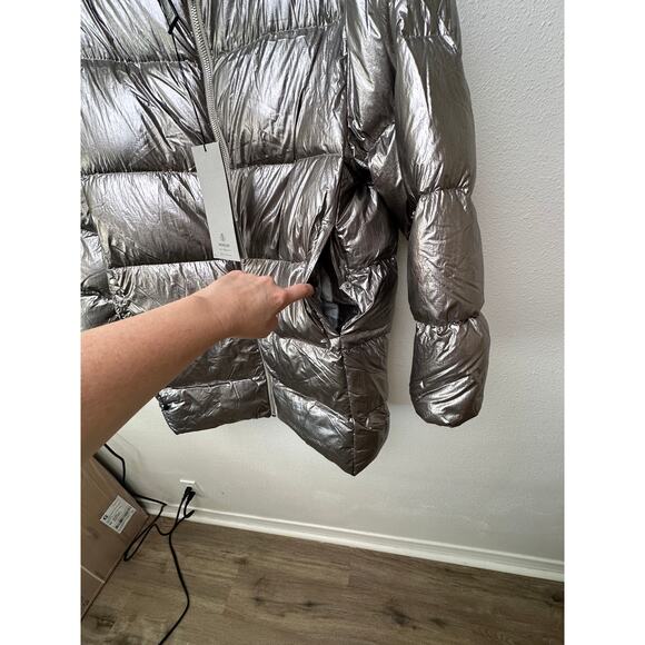 NWT Moncler x Rick Owens Cyclopic Down Puffer Jacket Silver Women Size 1 - Picture 4 of 16
